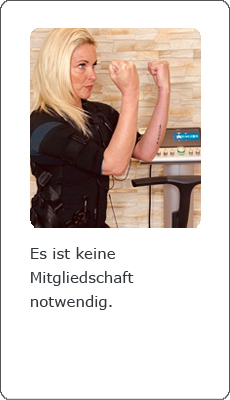 Es ist keine Mitgliedschaft nötig. 4 Wochen EMS Abnehm Programm